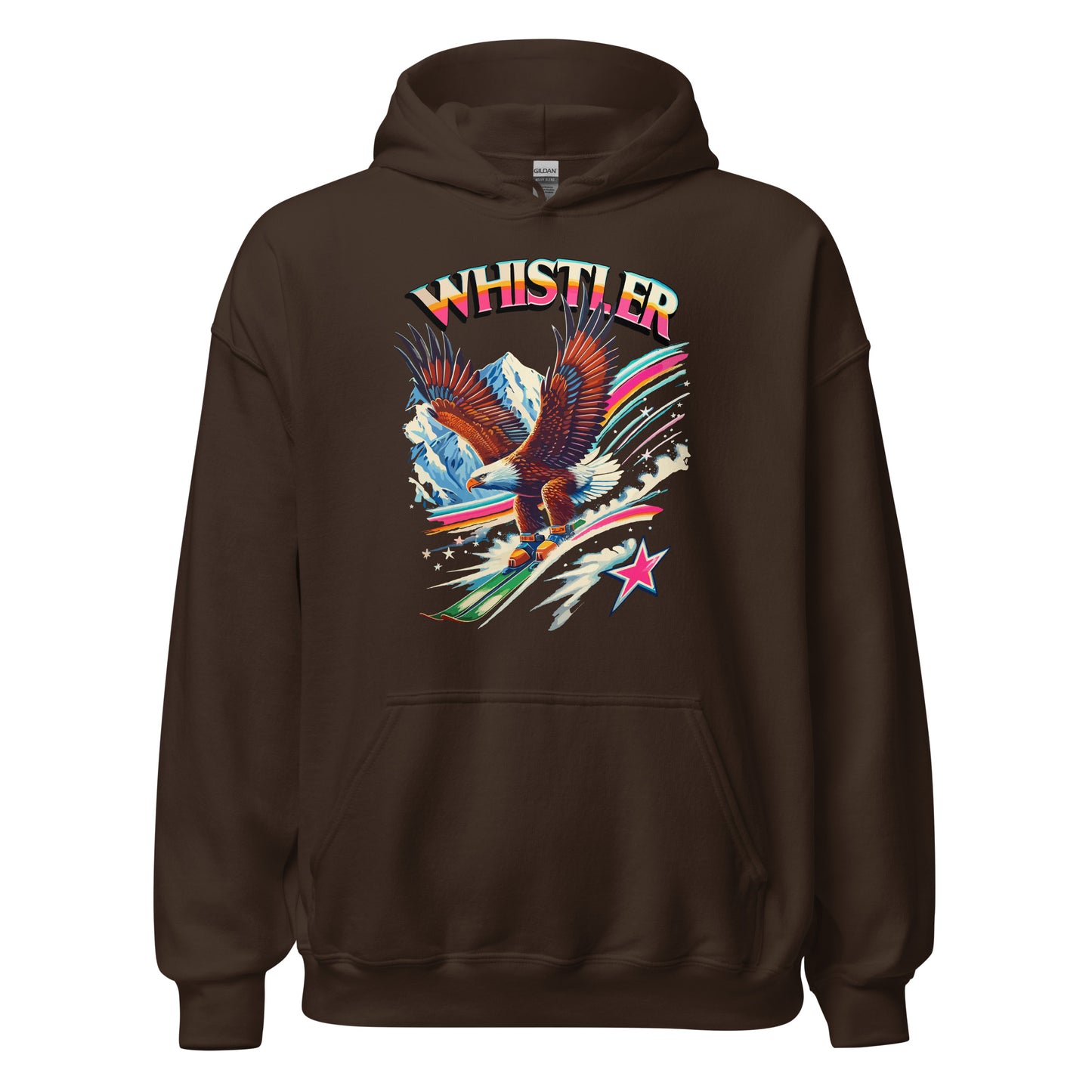 Whistler eagle skiing hoodie printed by Whistler Shirts