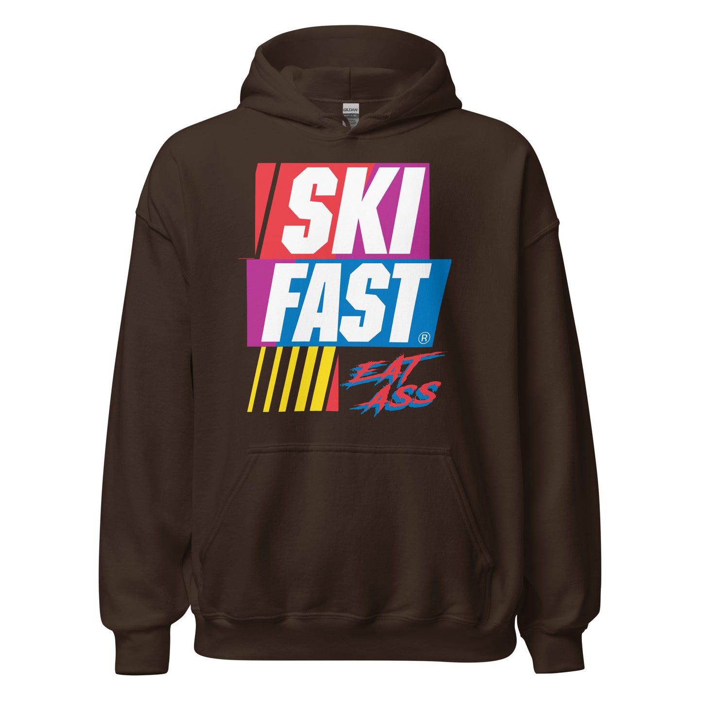 Ski fast eat ass printed hoodie by Whistler Shirts