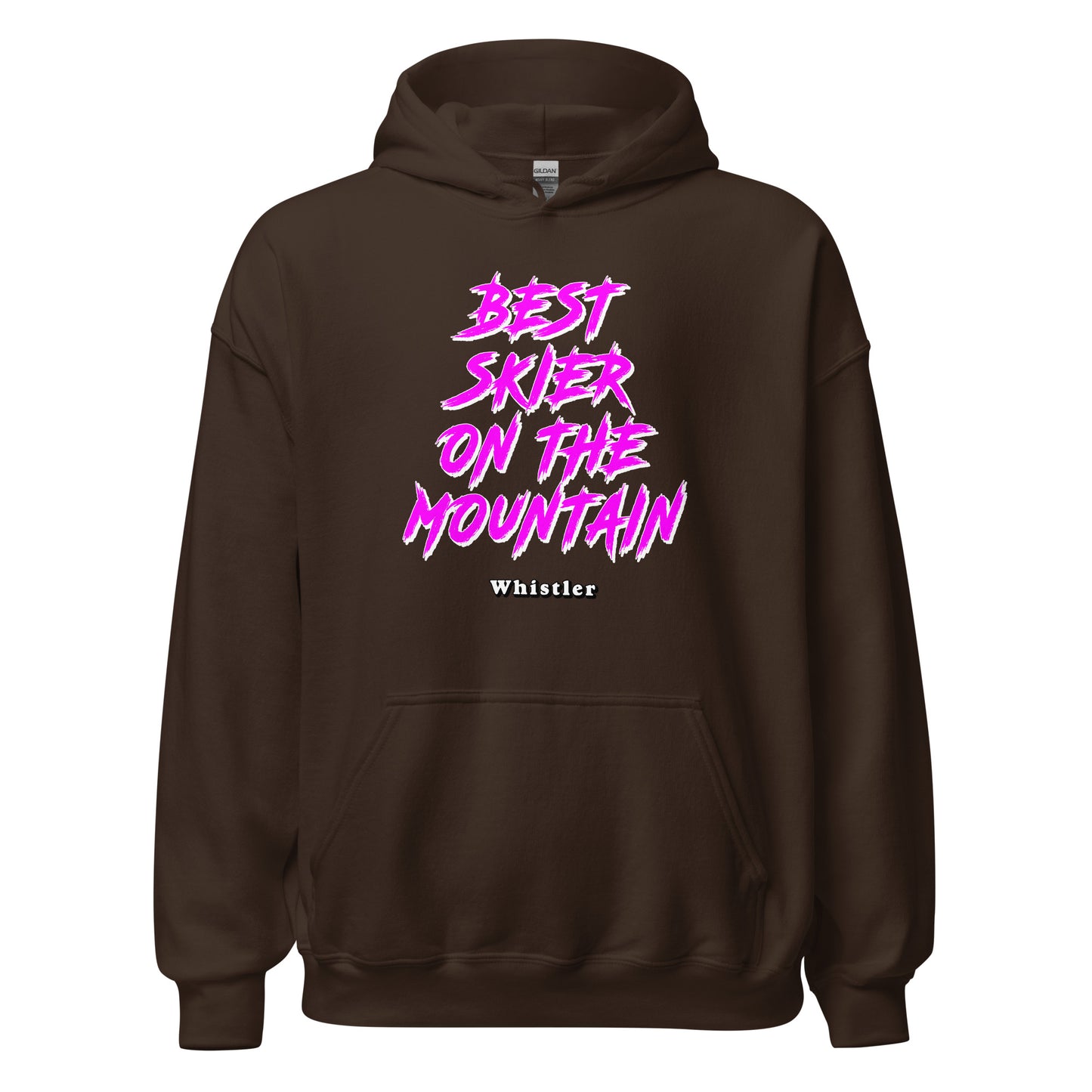 Best Skiier on the mountain whistler design printed on hoodie by whistler shirts