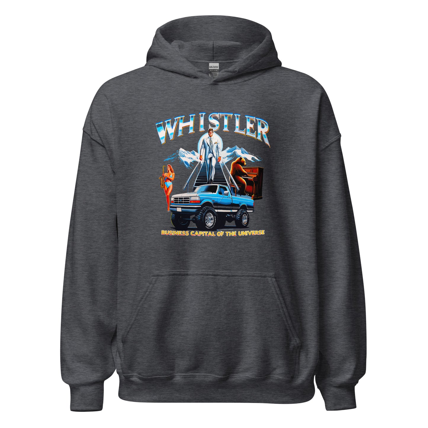 Whistler Business Capital of the Universe Hoodie printed by Whistler Shirts