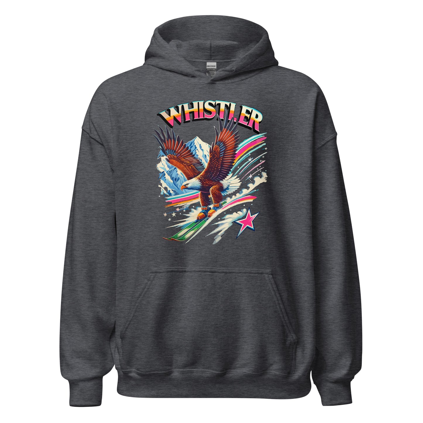 Whistler eagle skiing hoodie printed by Whistler Shirts