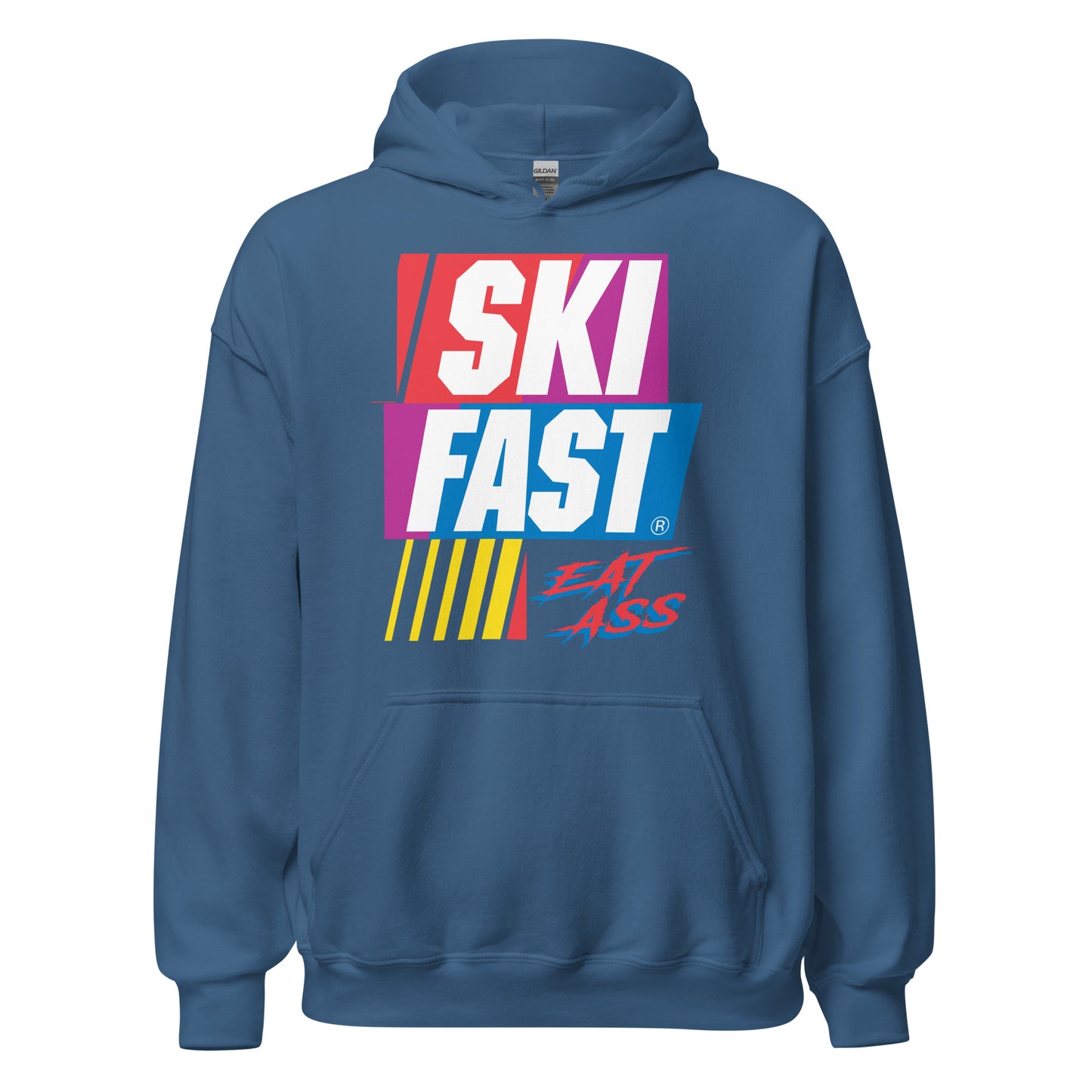 Ski fast eat ass printed hoodie by Whistler Shirts