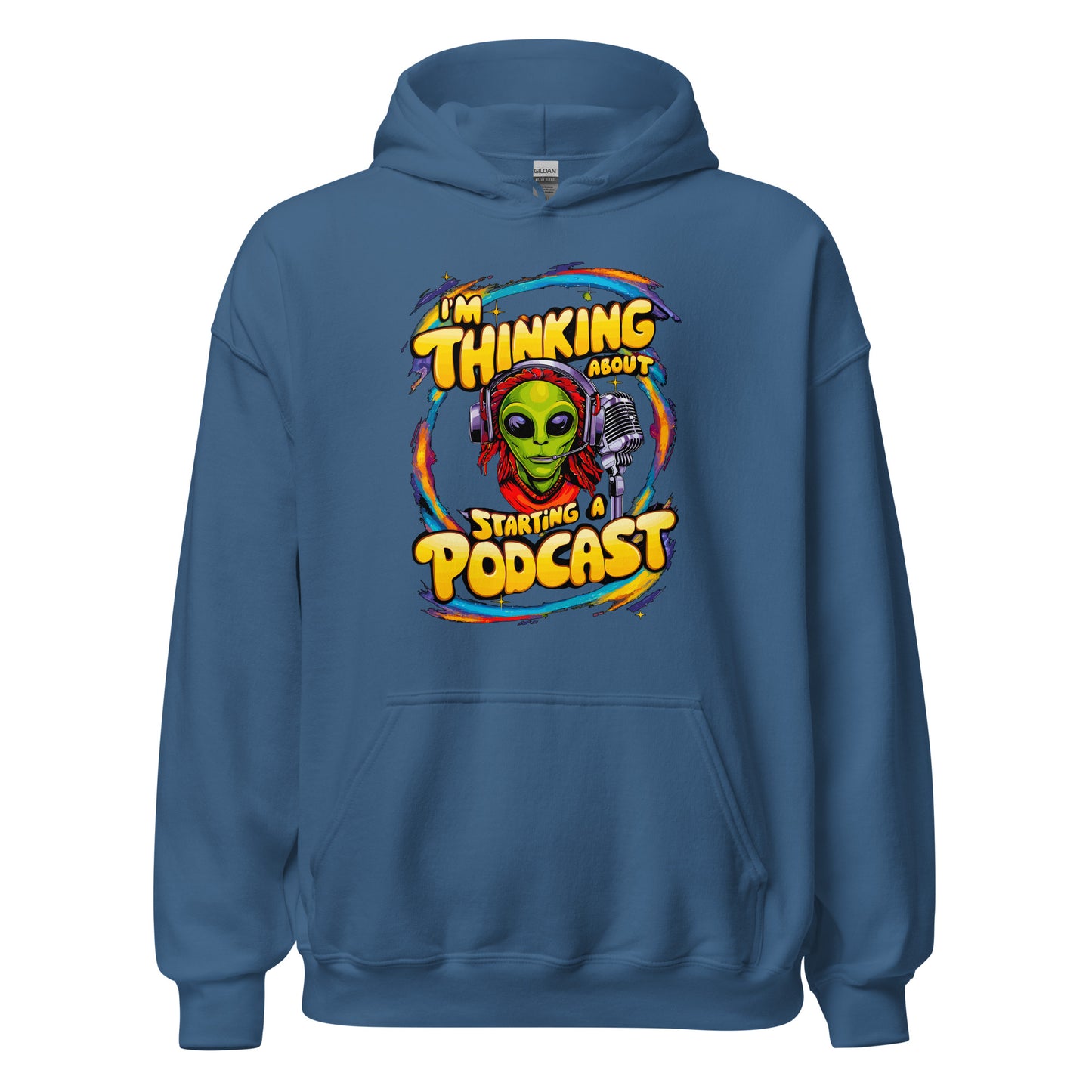 I'm thinking about starting a podcast design printed on hoodie by Whistler Shirts