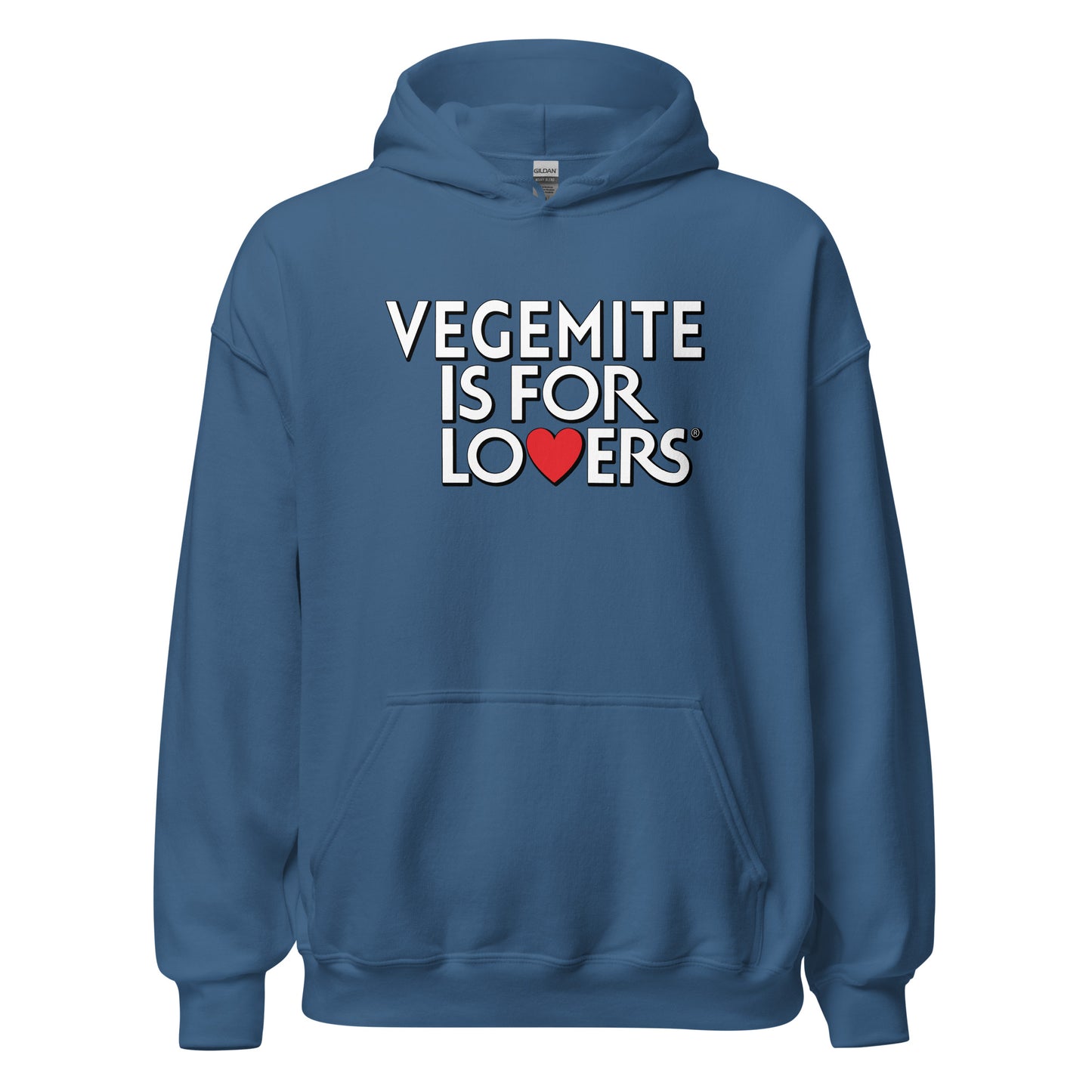 Vegemite is for lovers design printed on a hoodie by Whistler Shirts