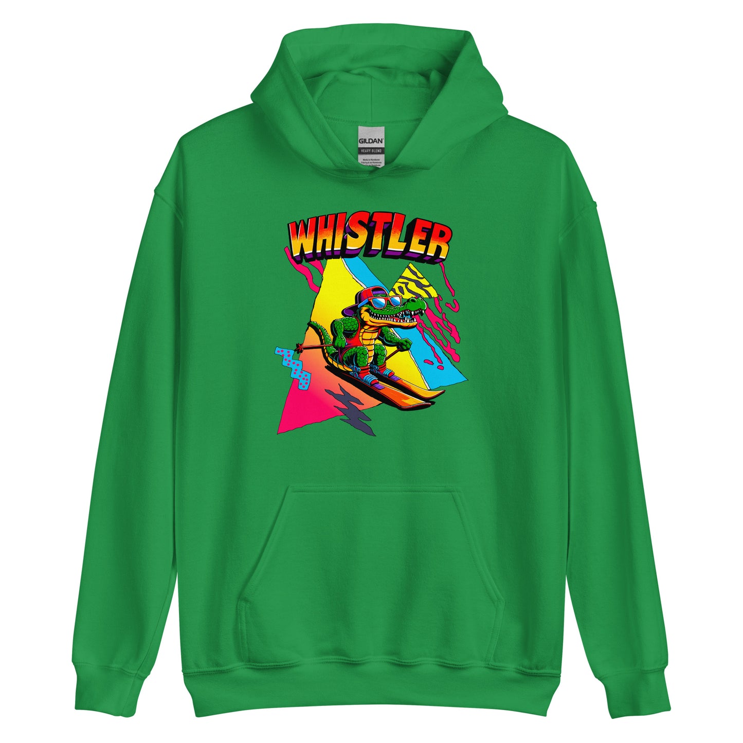 Whistler Skiing Gator Retro Hoodie printed by Whistler Shirts