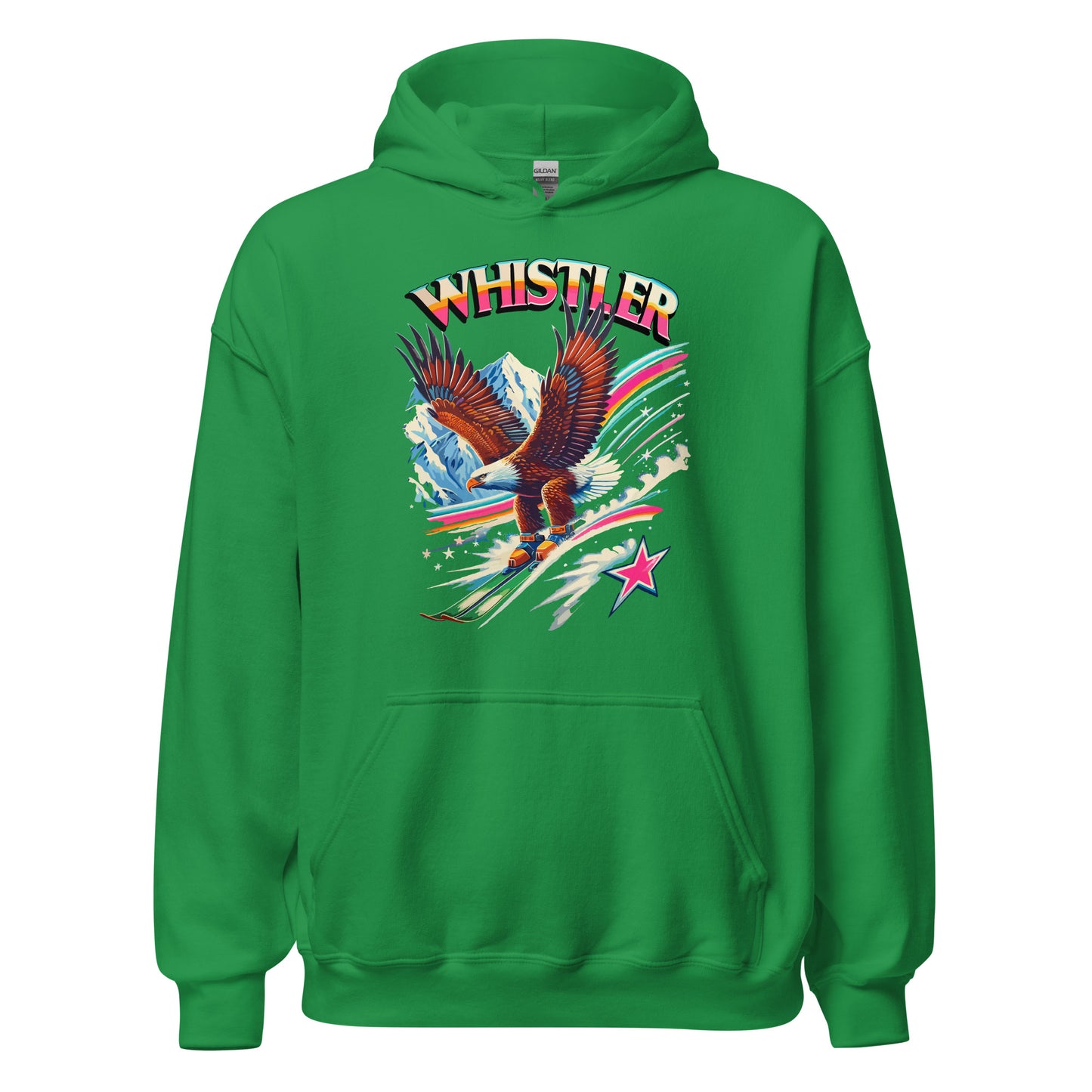 Whistler eagle skiing hoodie printed by Whistler Shirts