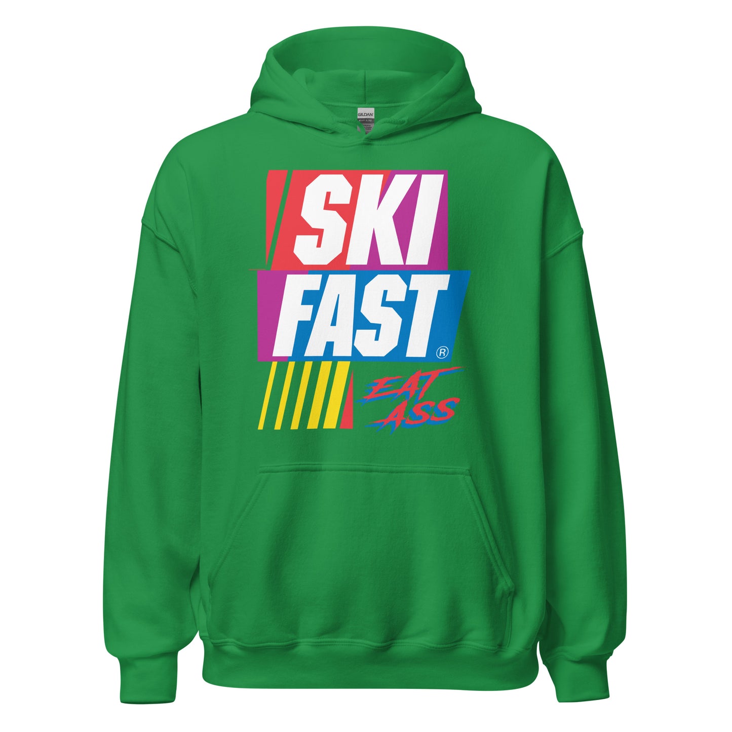Ski fast eat ass printed hoodie by Whistler Shirts