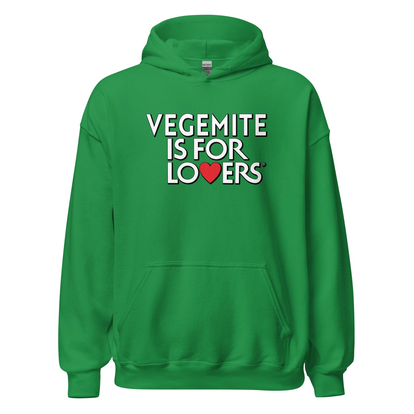 Vegemite is for lovers design printed on a hoodie by Whistler Shirts