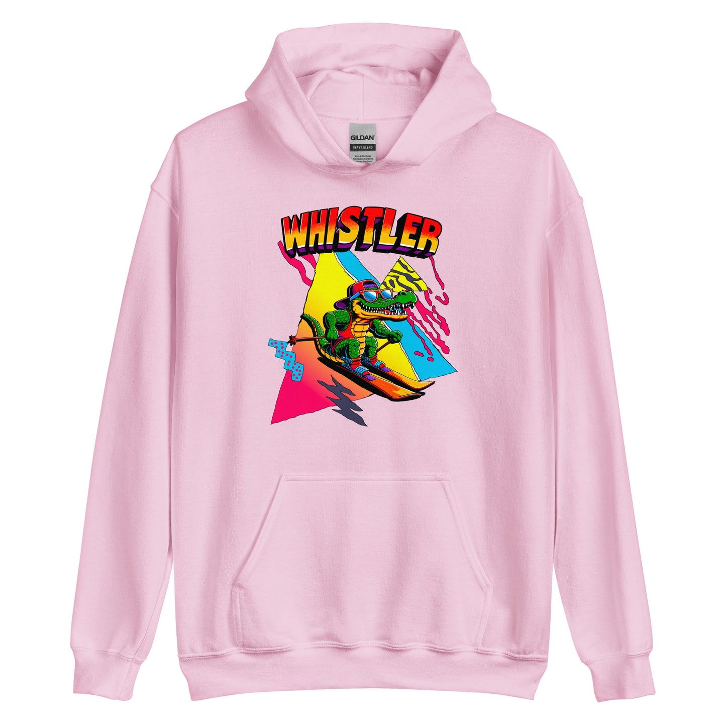 Whistler Skiing Gator Retro Hoodie printed by Whistler Shirts