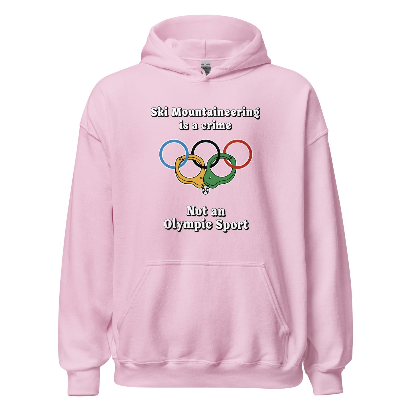 Ski Mountaineering is a crime not an olympic sport design printed on hoodie by Whistler Shirts