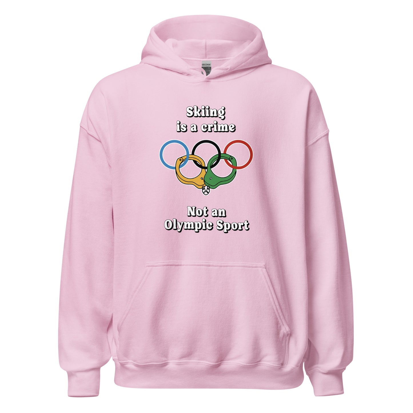 Skiing is a crime not an olympic sport design printed on a hoodie by Whistler Shirts