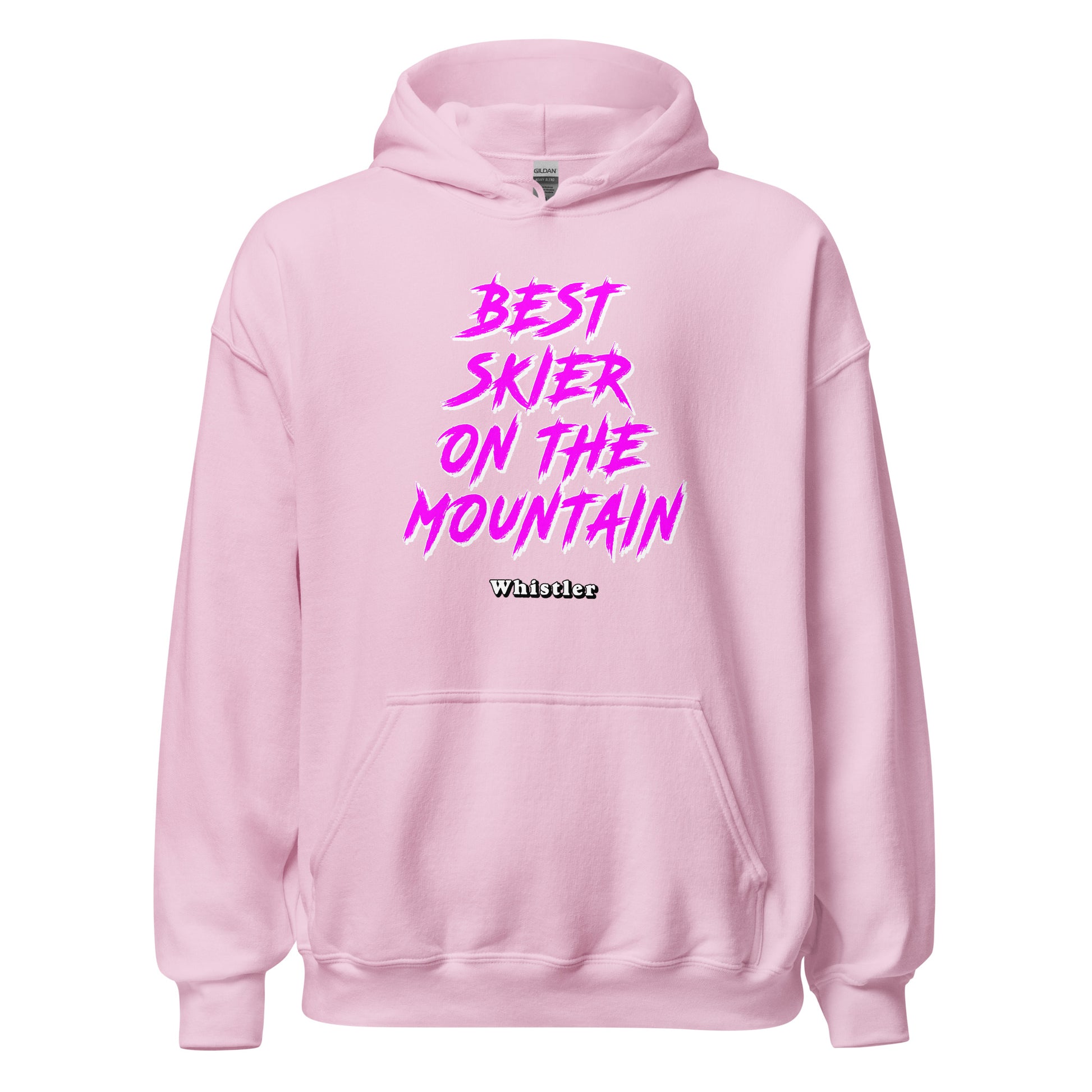 Best Skiier on the mountain whistler design printed on hoodie by whistler shirts