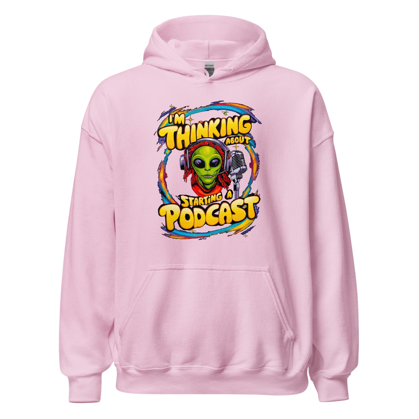 I'm thinking about starting a podcast design printed on hoodie by Whistler Shirts