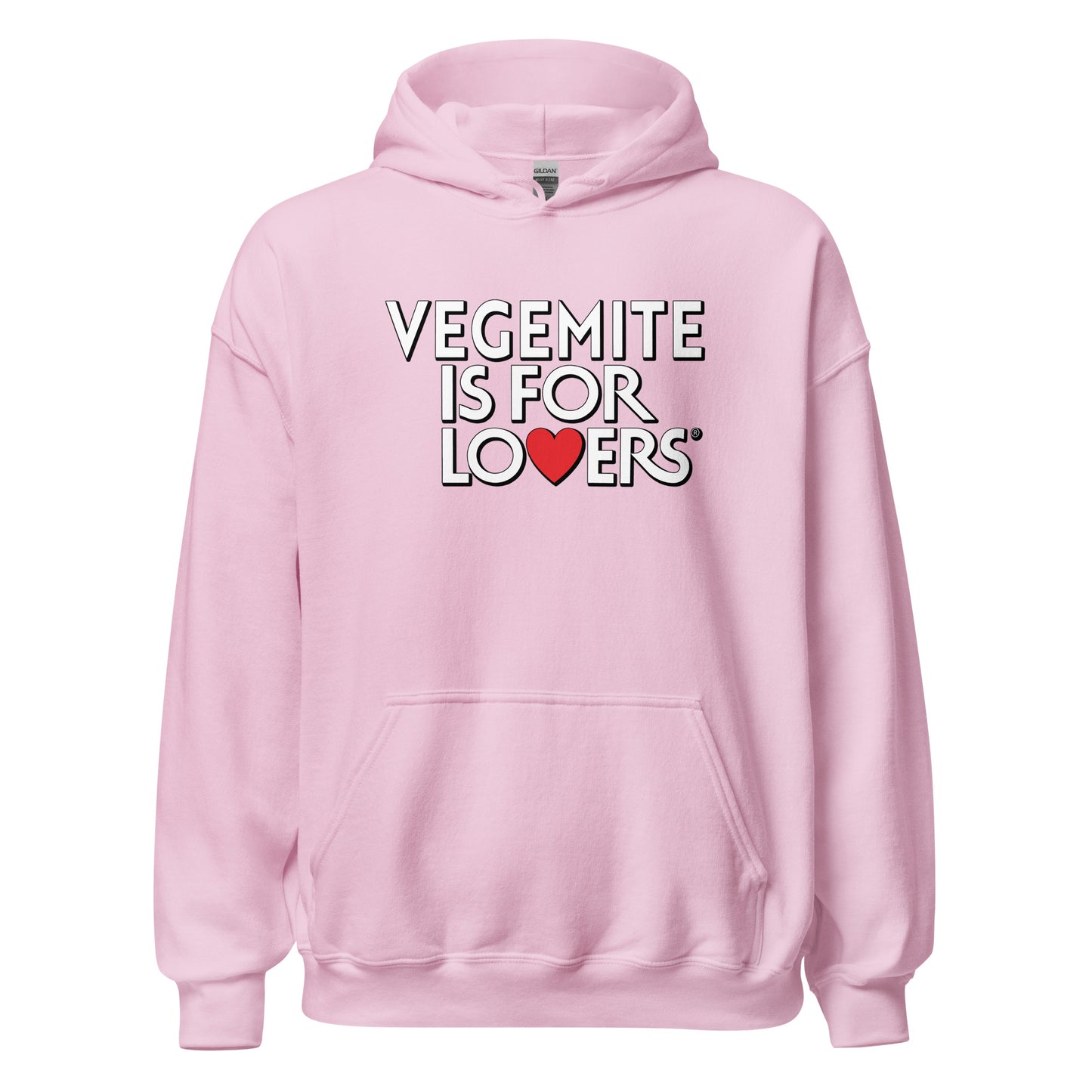 Vegemite is for lovers design printed on a hoodie by Whistler Shirts