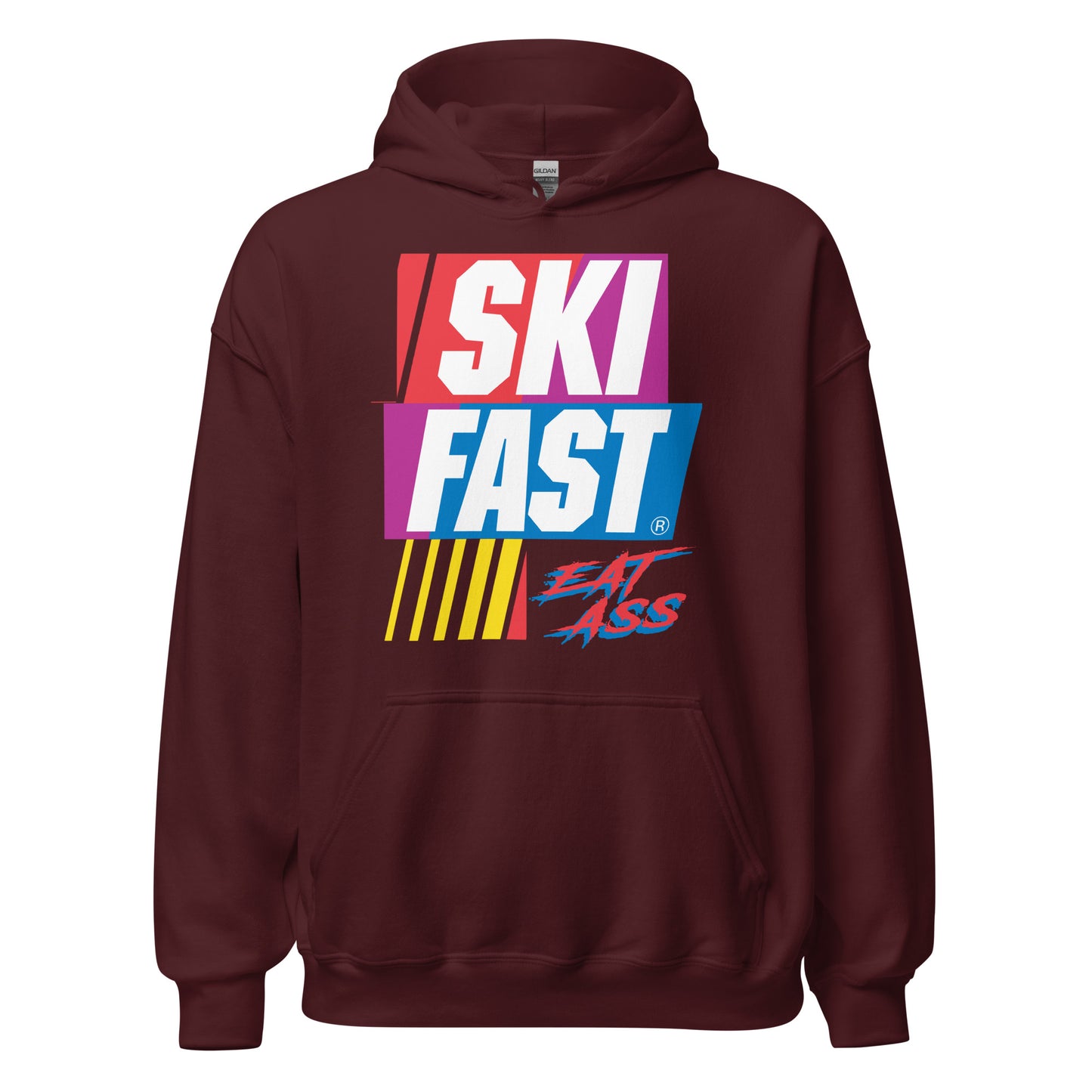 Ski fast eat ass printed hoodie by Whistler Shirts