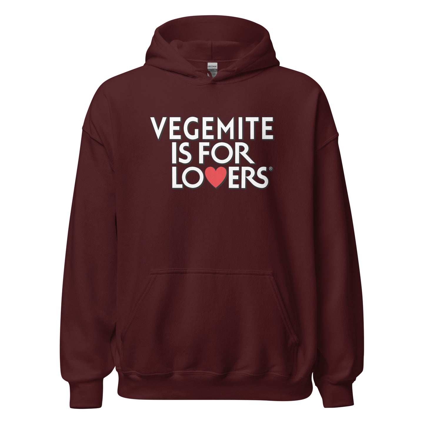 Vegemite is for lovers design printed on a hoodie by Whistler Shirts