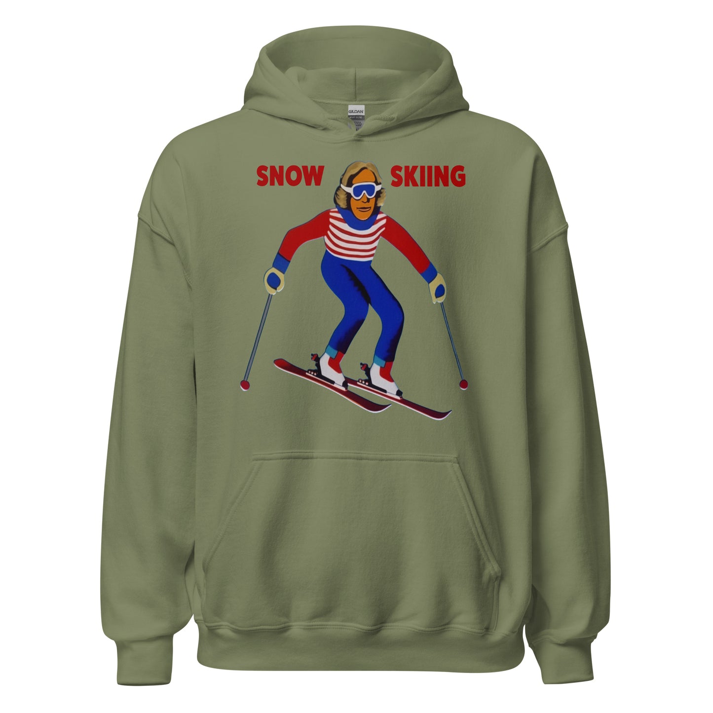 Snow Skiing printed hoodie by Whistler Shirts