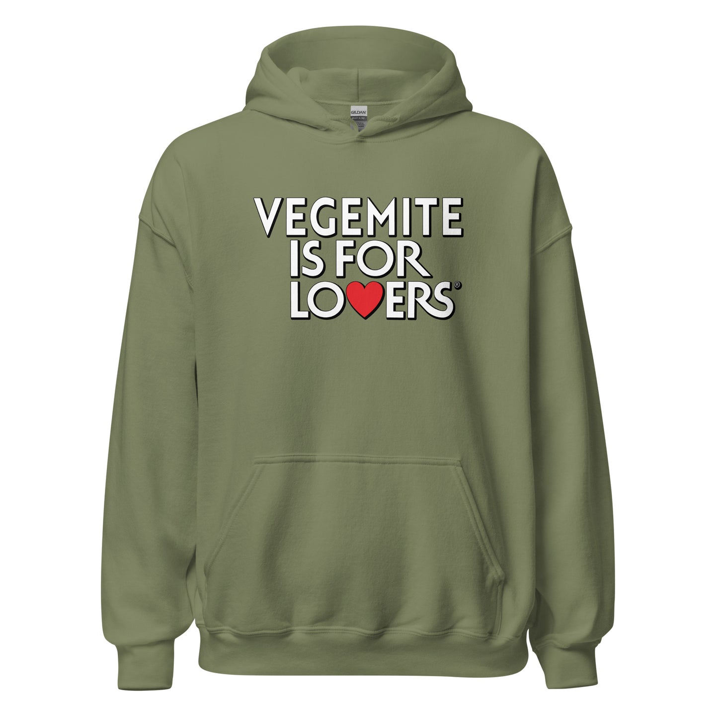 Vegemite is for lovers design printed on a hoodie by Whistler Shirts