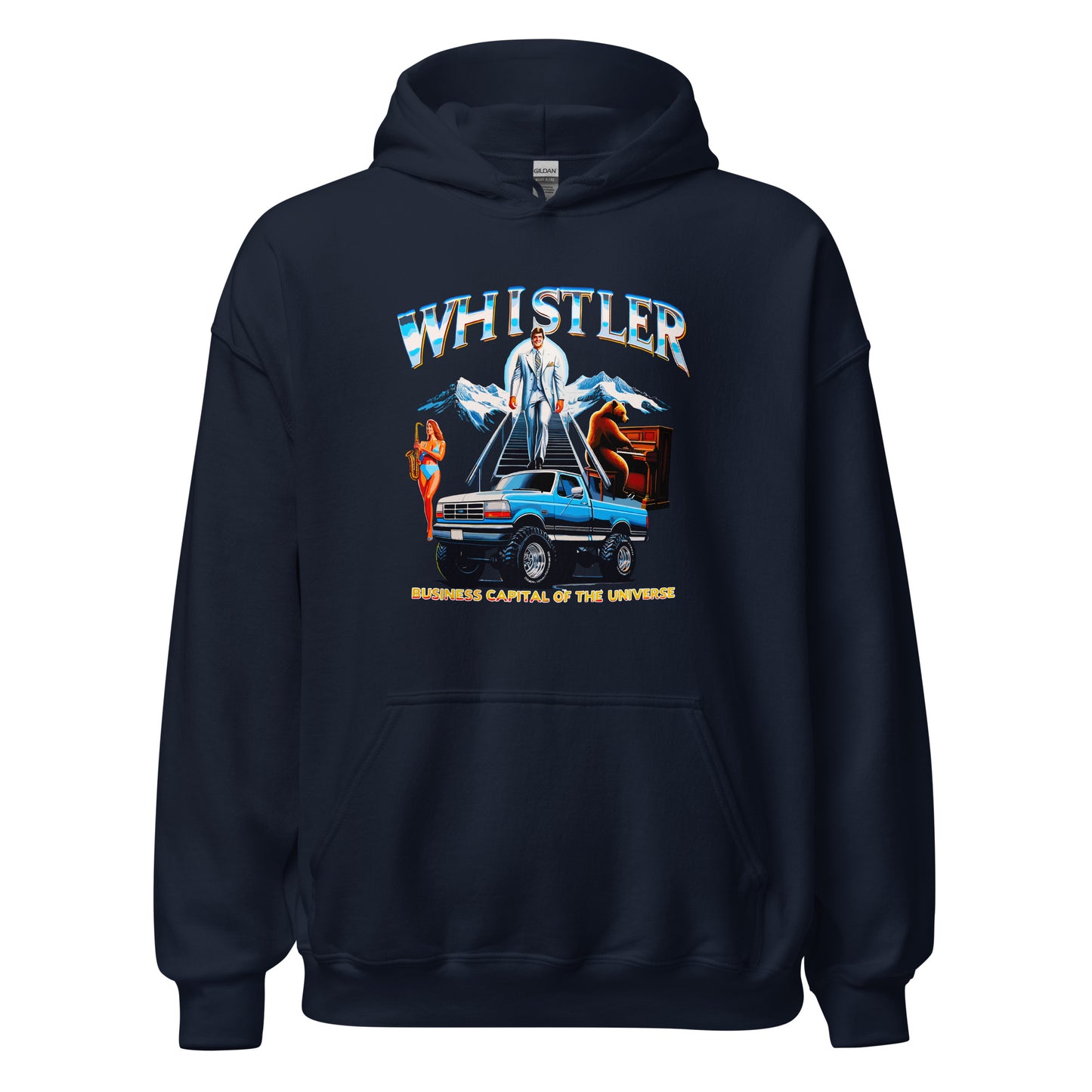 Whistler Business Capital of the Universe Hoodie printed by Whistler Shirts