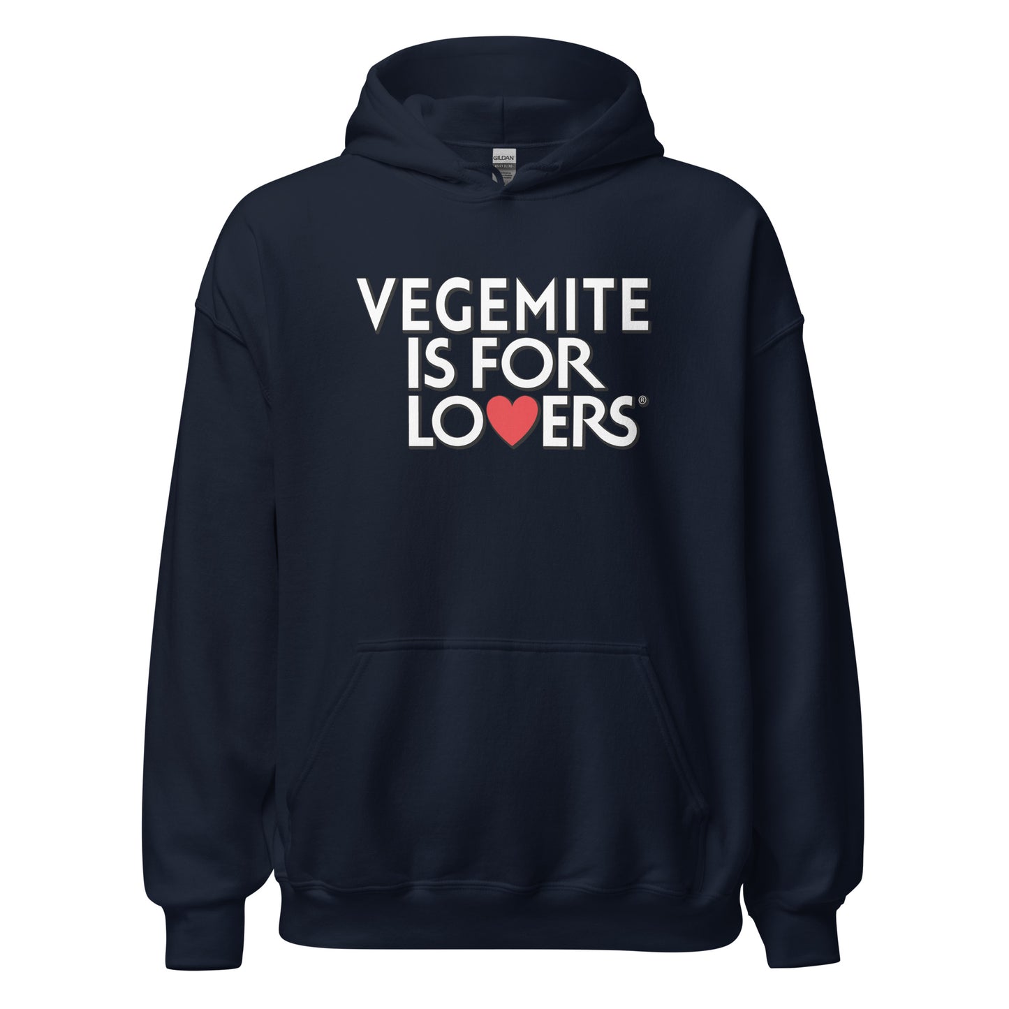 Vegemite is for lovers design printed on a hoodie by Whistler Shirts