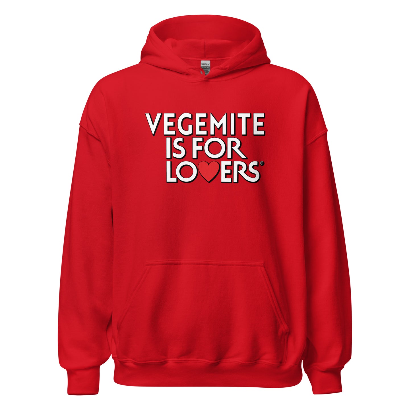 Vegemite is for lovers design printed on a hoodie by Whistler Shirts