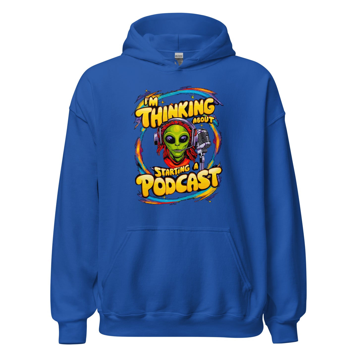 I'm thinking about starting a podcast design printed on hoodie by Whistler Shirts
