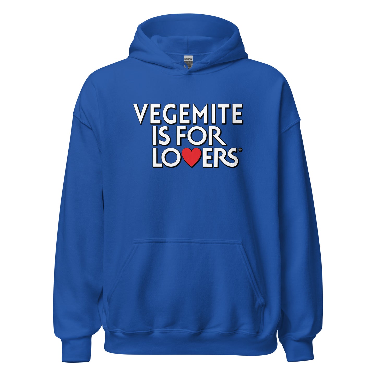 Vegemite is for lovers design printed on a hoodie by Whistler Shirts