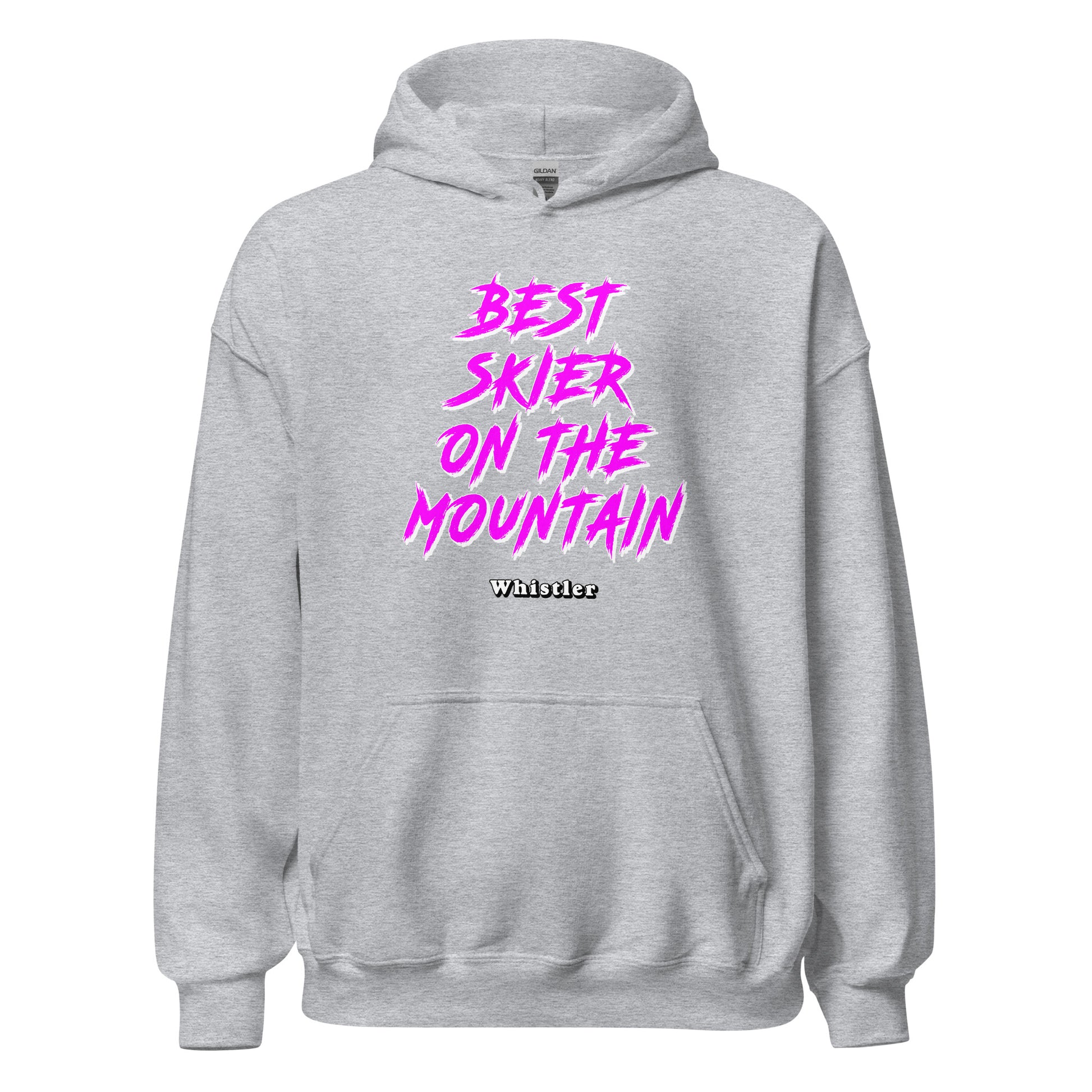 Best Skiier on the mountain whistler design printed on hoodie by whistler shirts
