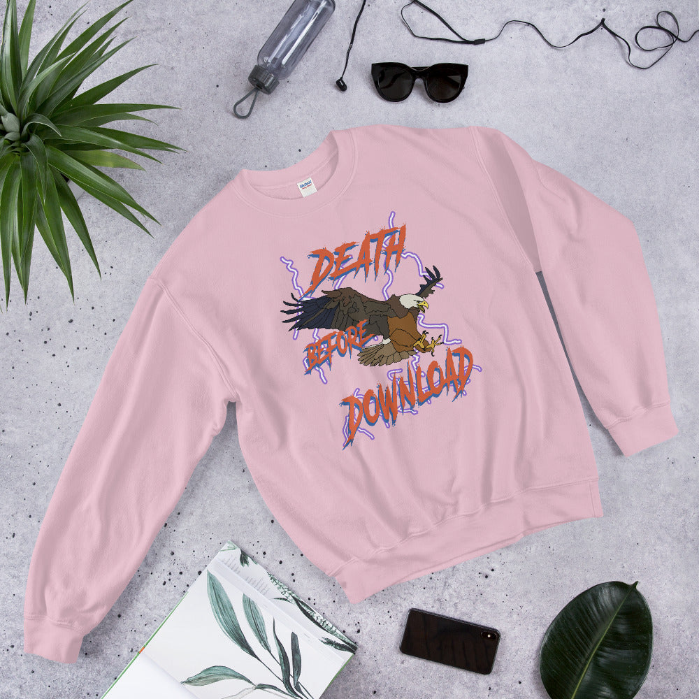 death before download eagle printed crewneck