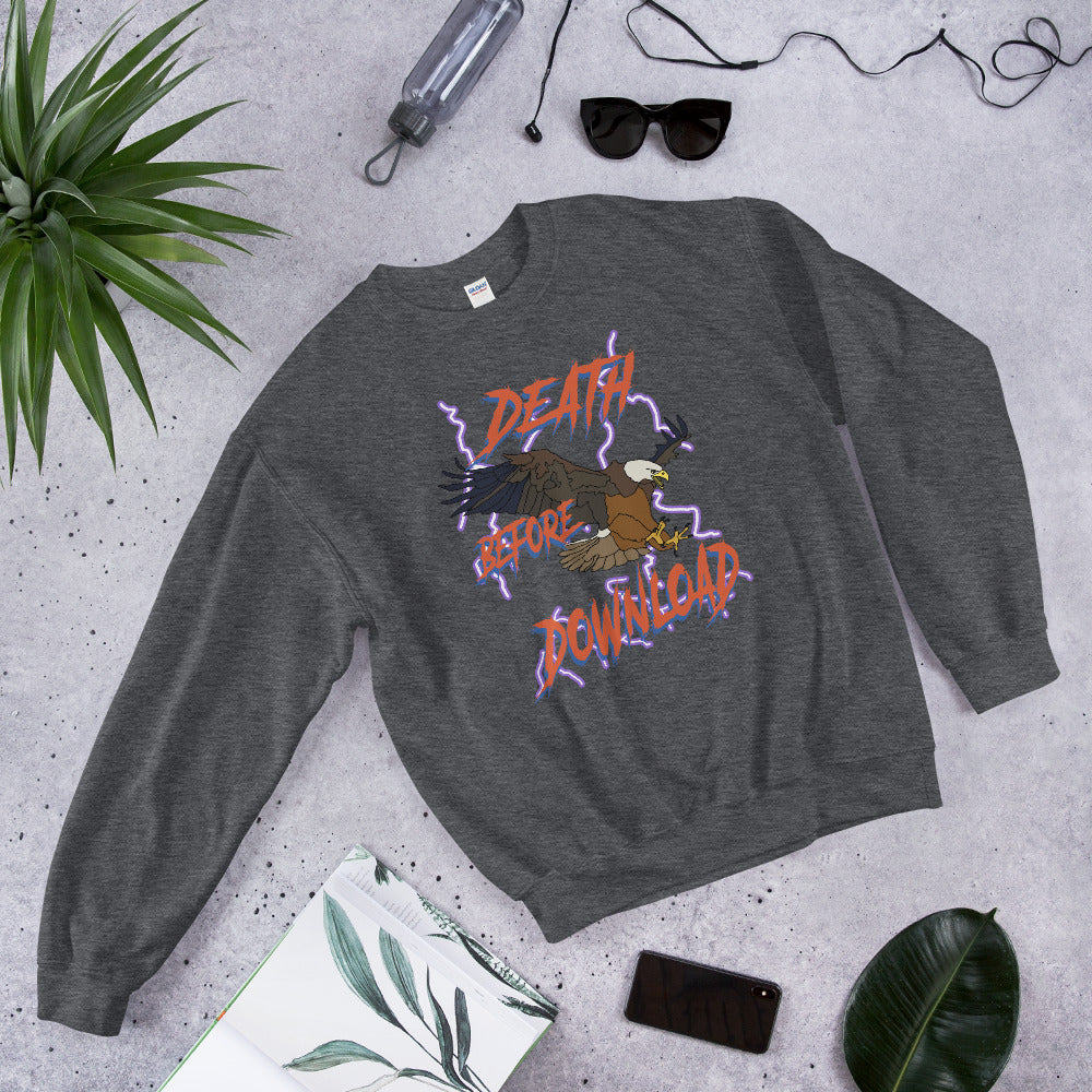 death before download eagle printed crewneck