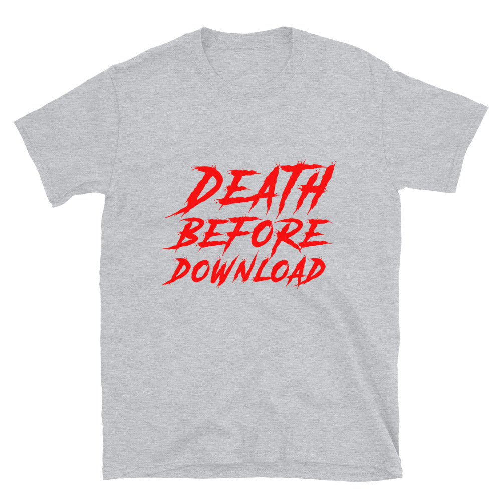 Death before download red printed t-shirt