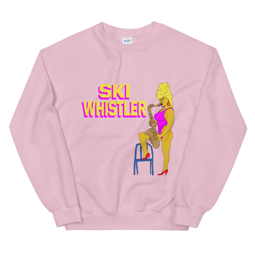 Ski whistler sexy saxophone printed crewneck