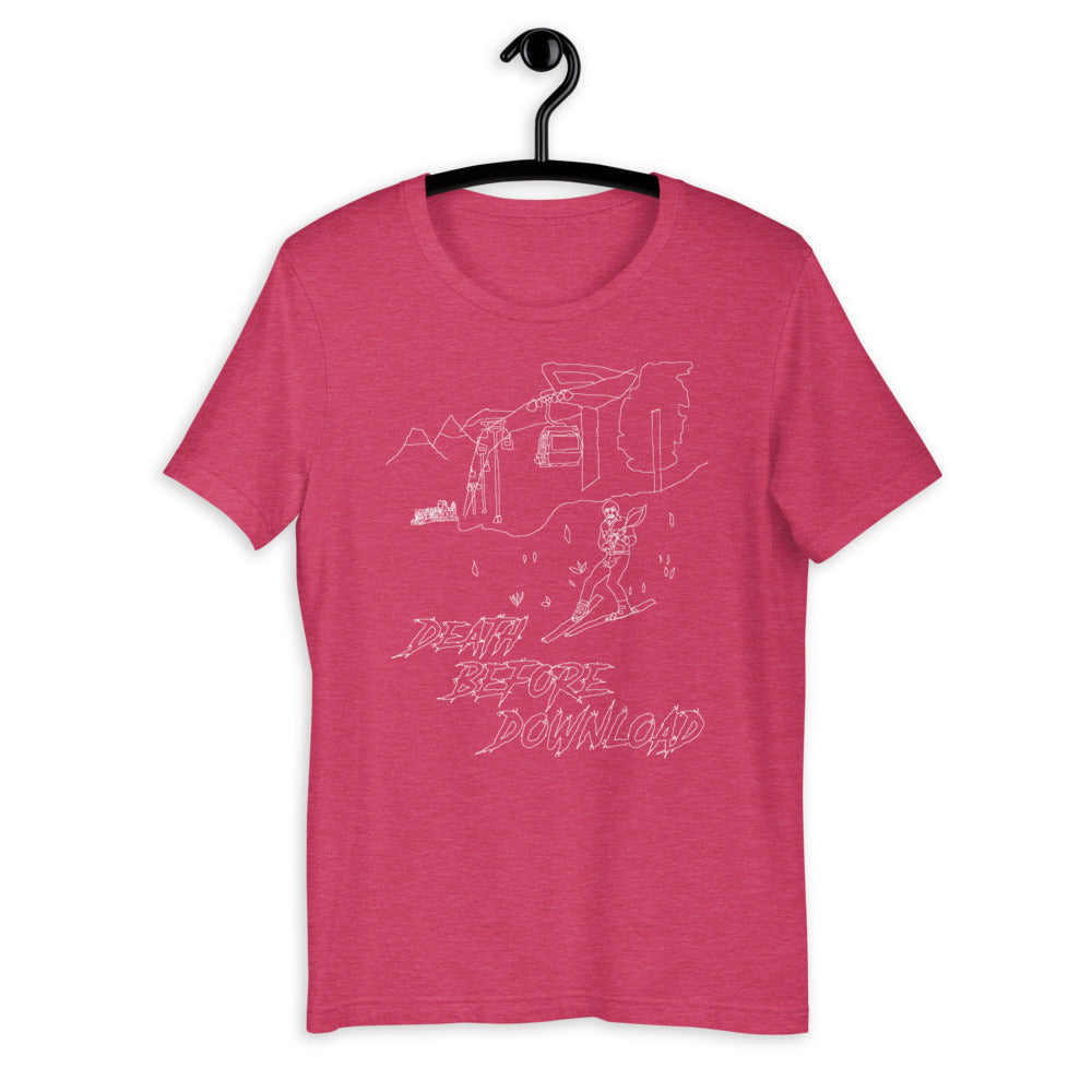 death before download outline printed t-shirt