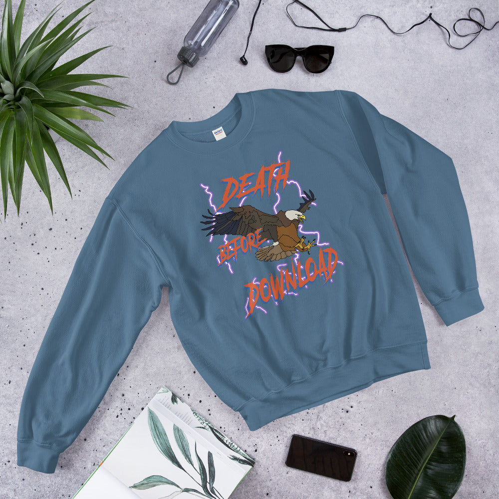 death before download eagle printed crewneck