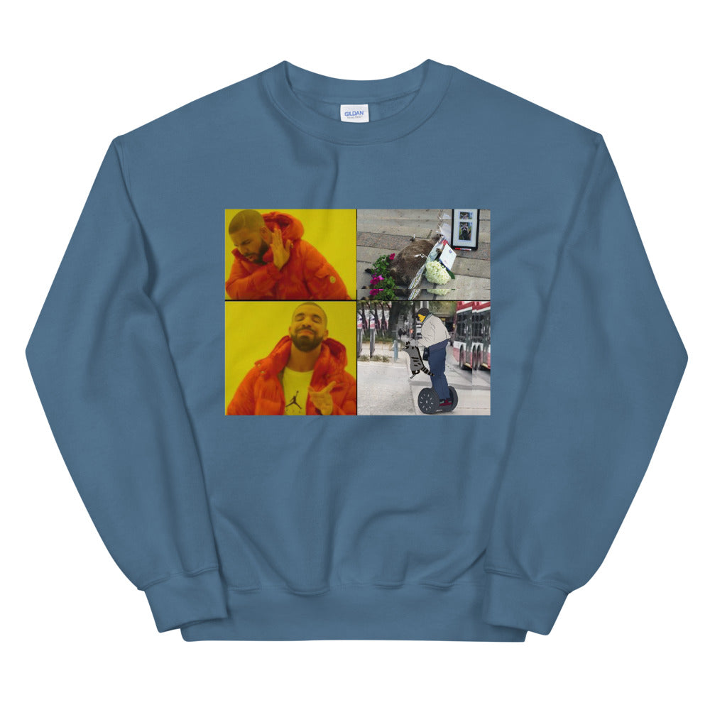 Drake meme printed crewneck