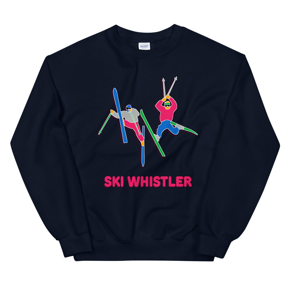 Ski Whistler double daffy colour printed crewneck