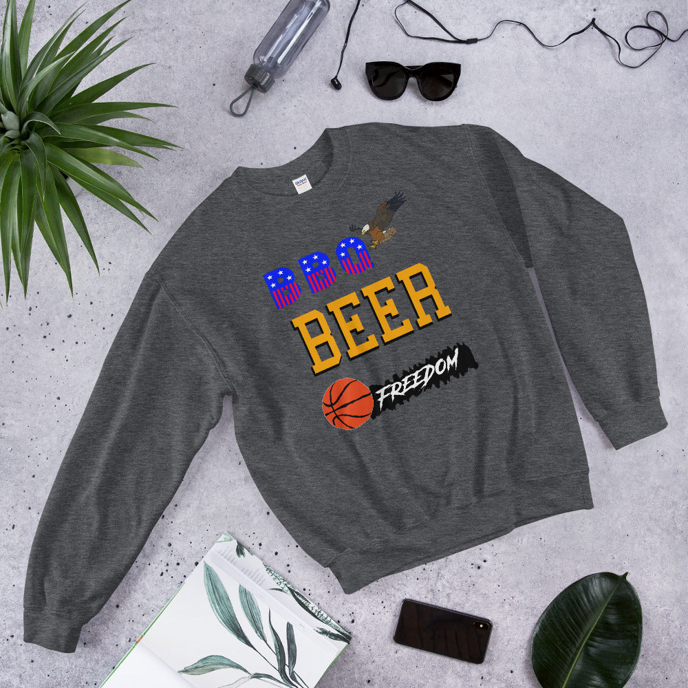 bbq beer freedom printed crewneck