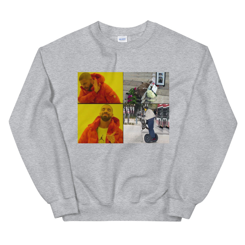 Drake meme printed crewneck