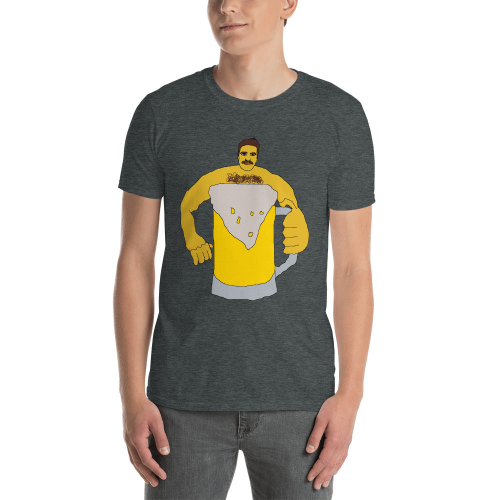 Man drinking beer printed t-shirt