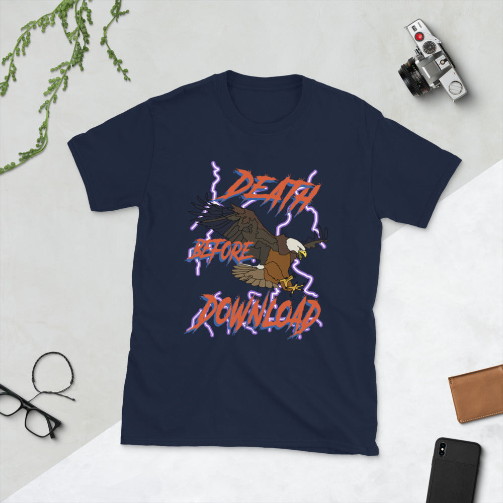 Death before download eagle printed t-shirt