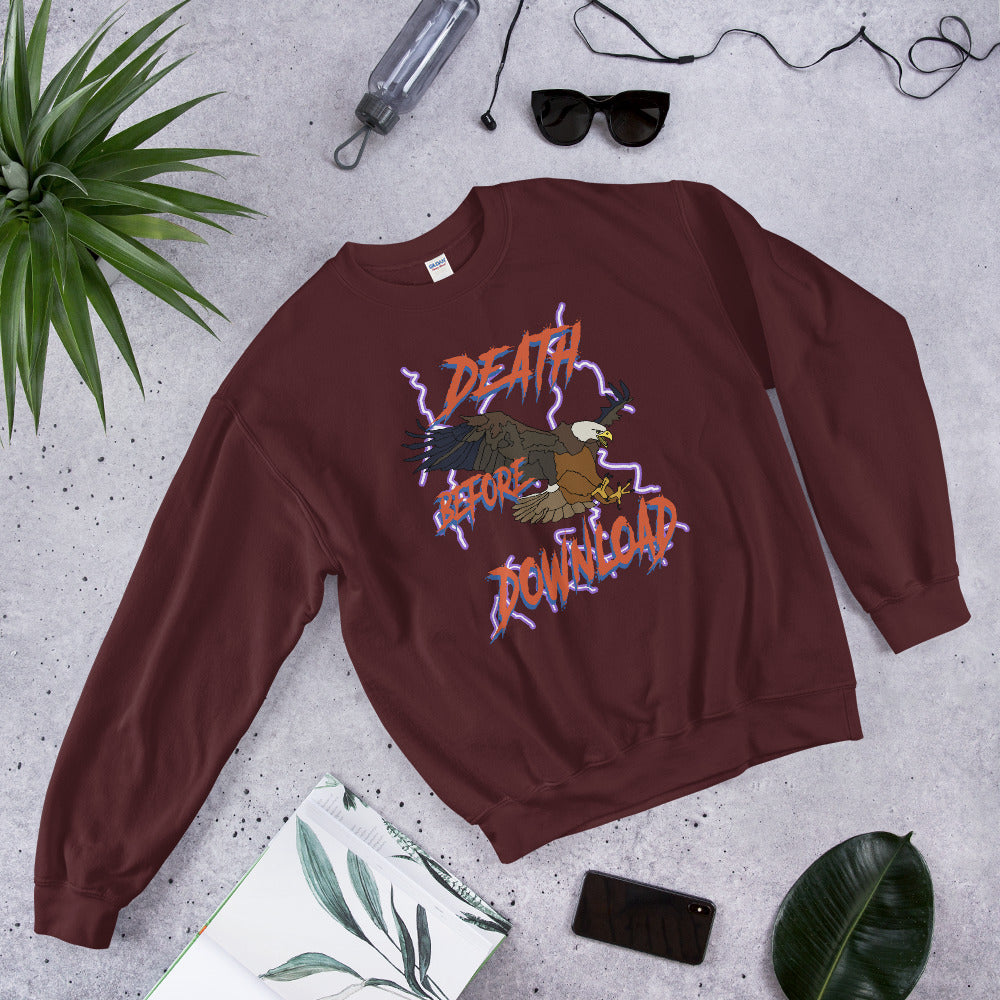 death before download eagle printed crewneck