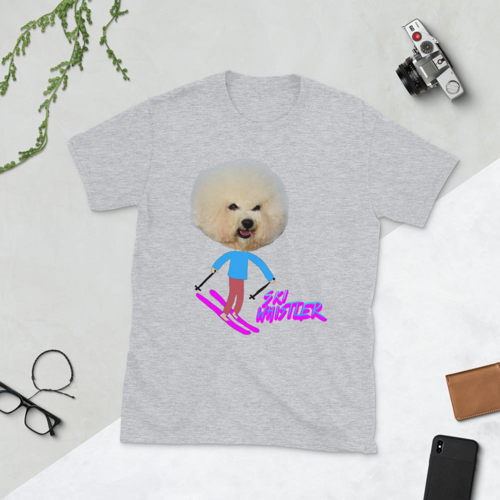 Ski Whistler bichon frise skiing printed t-shirt