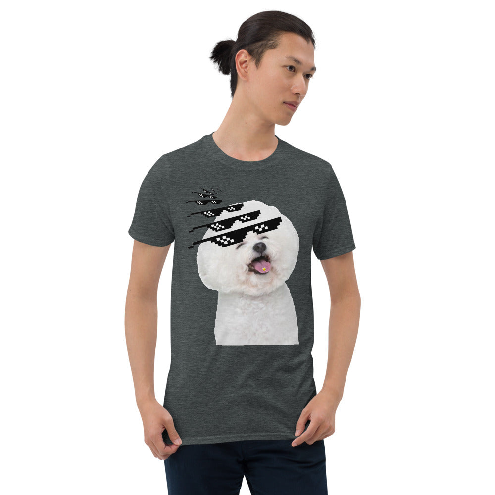 Bichon frise with sunglasses printed t-shirt