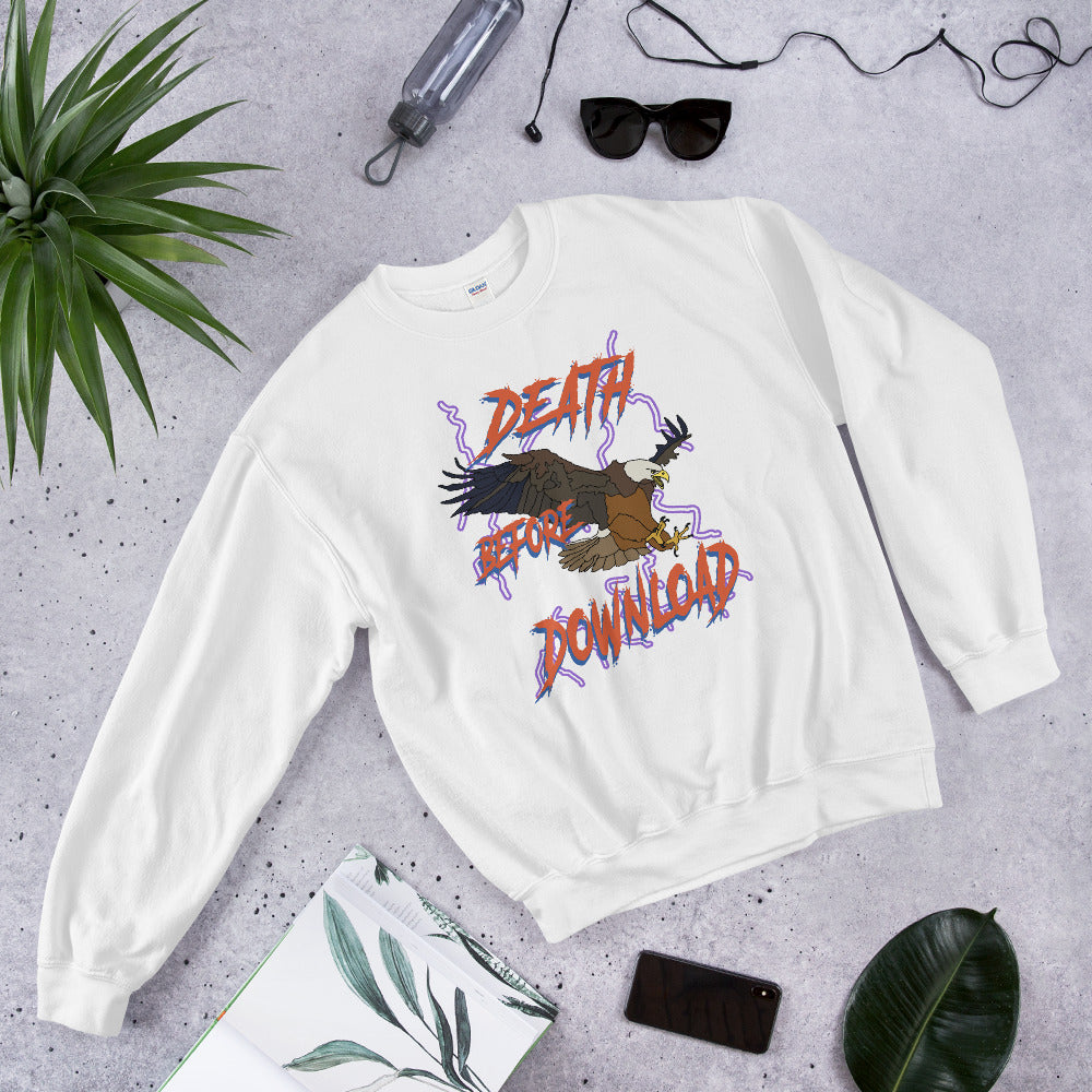 death before download eagle printed crewneck