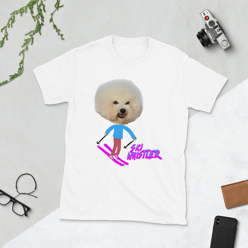 Ski Whistler bichon frise skiing printed t-shirt