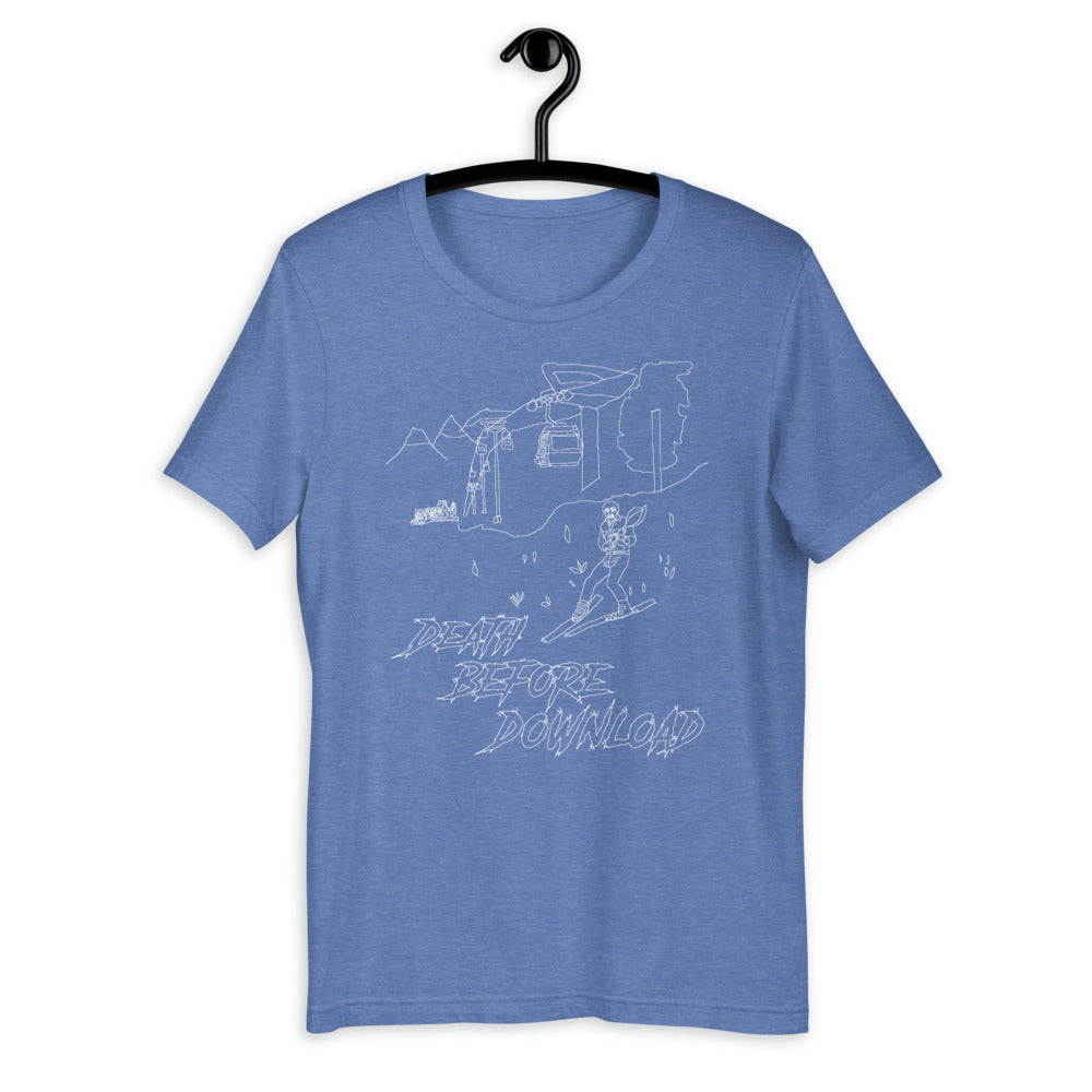 death before download outline printed t-shirt