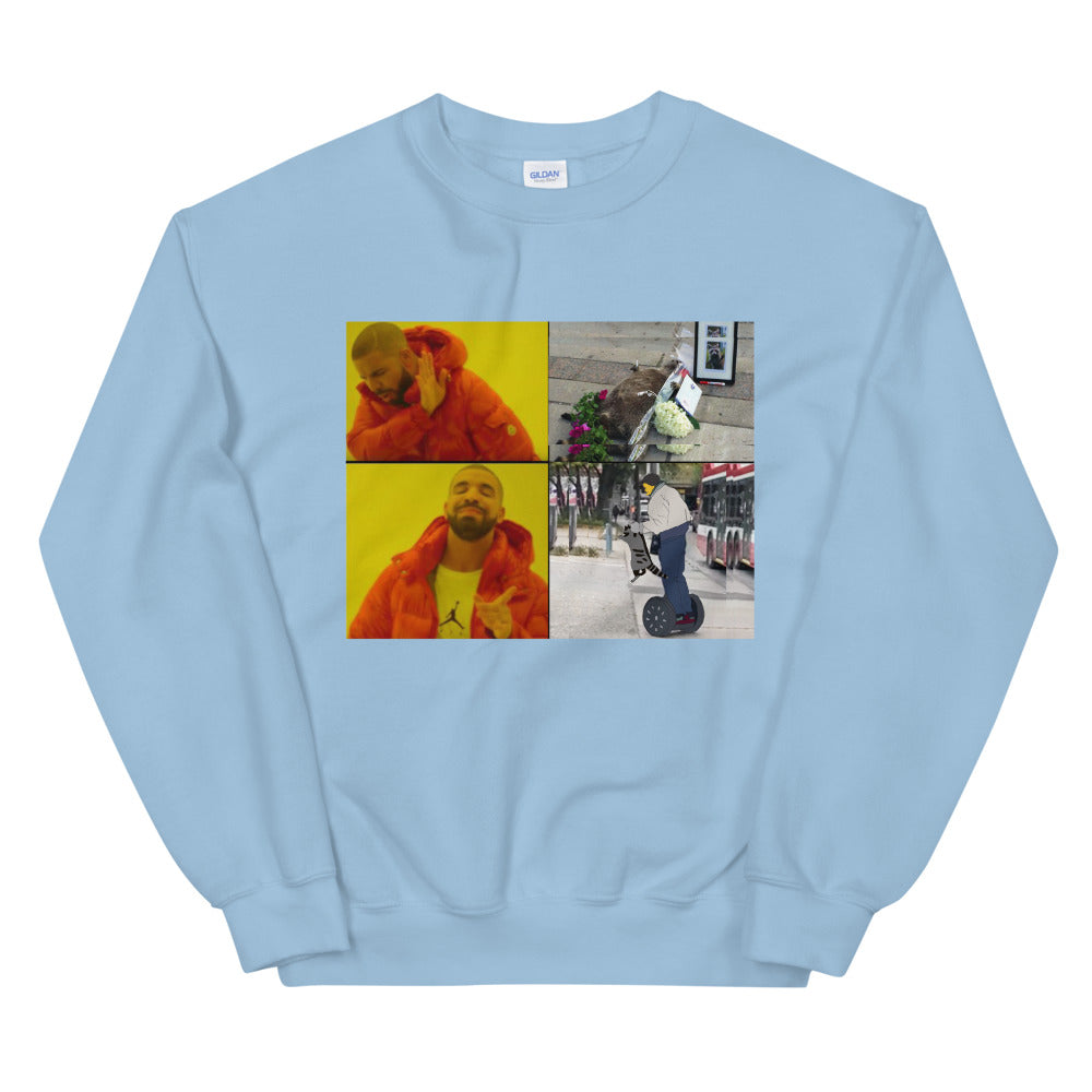 Drake meme printed crewneck