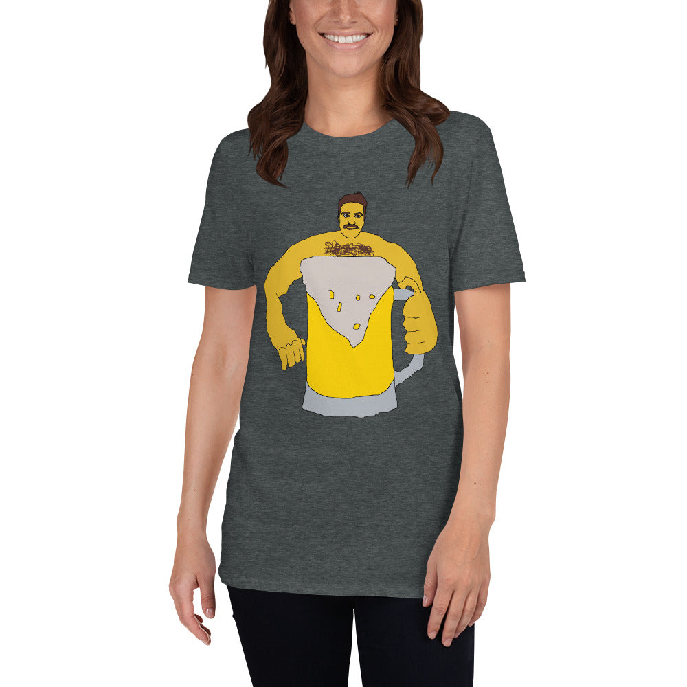 Man drinking beer printed t-shirt