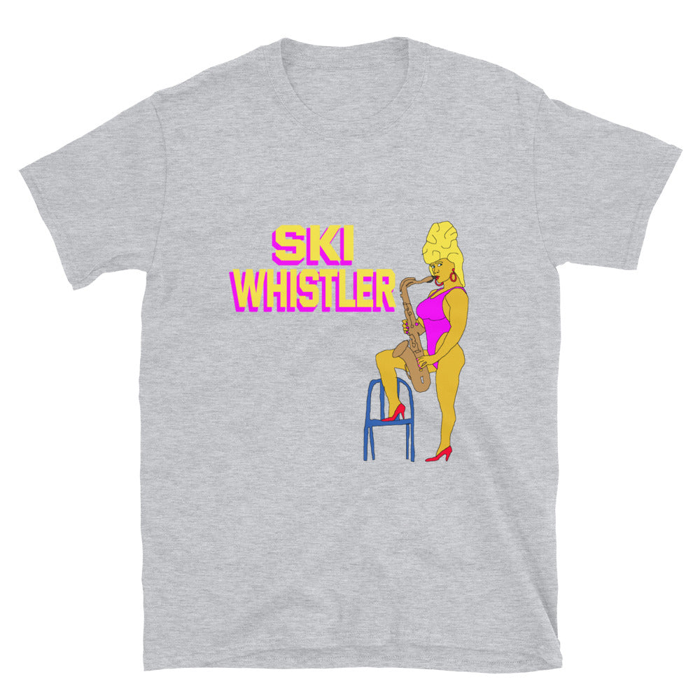 ski whistler printed t-shirt heather grey