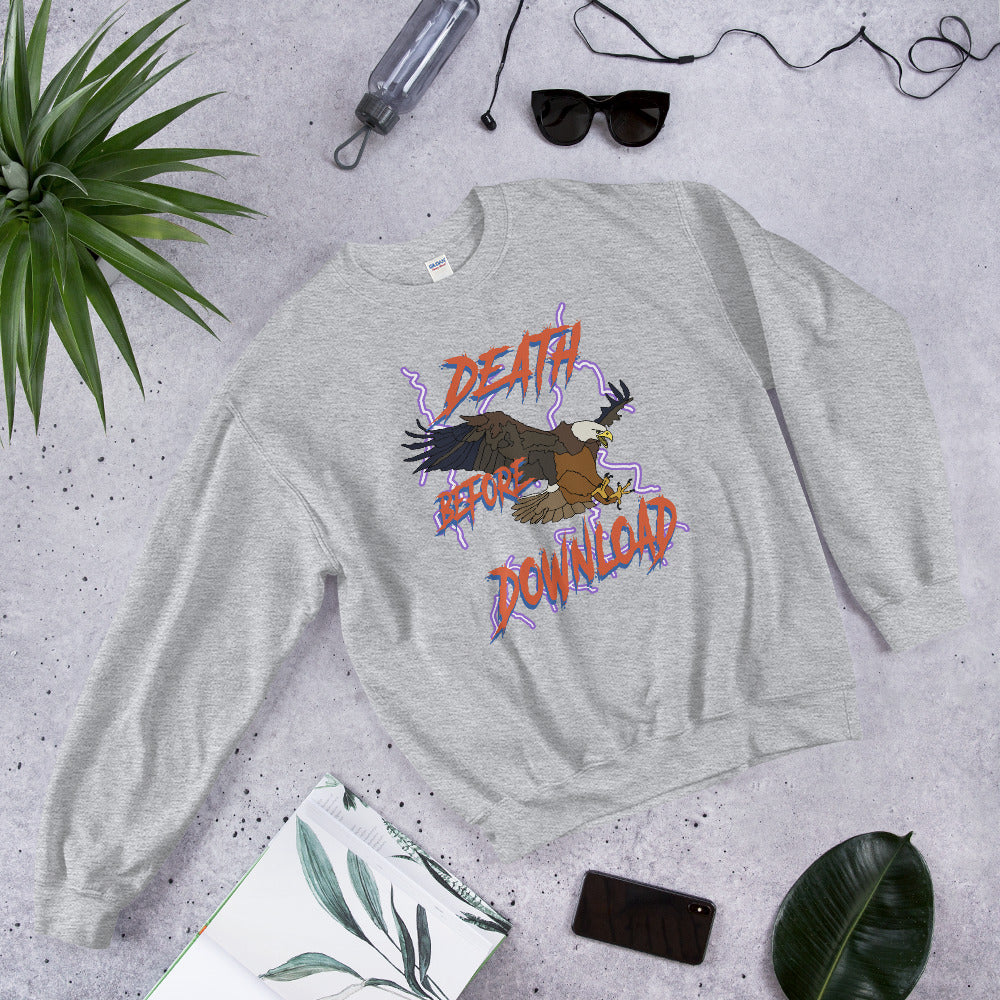 death before download eagle printed crewneck